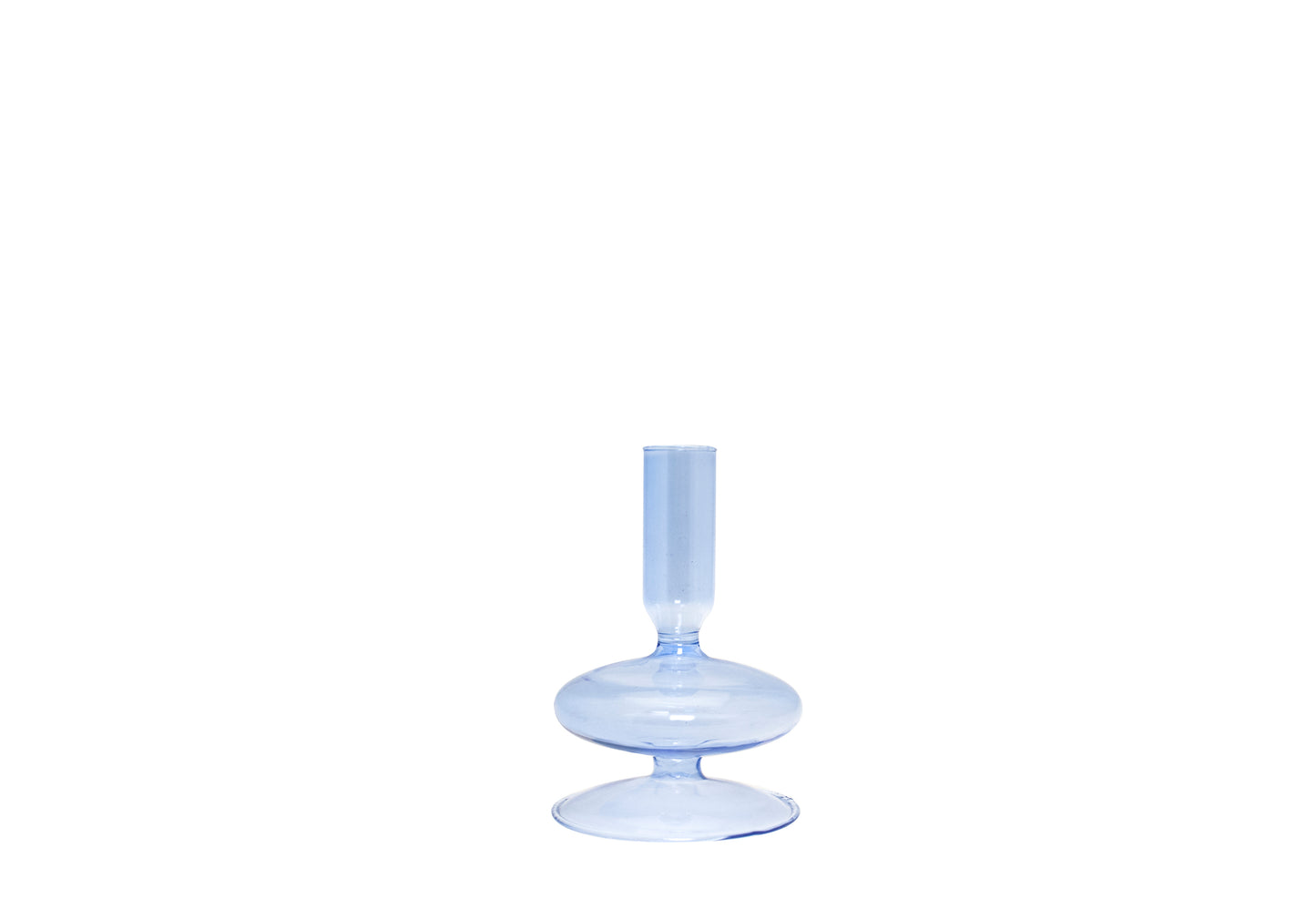 PORTACANDELE DECANTER IN VETRO SOFFIATOCOLORATO H 13 CM