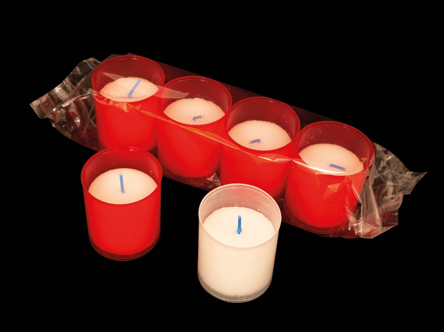 CONFEZIONE 4 LUMINI STELLA ROSSO