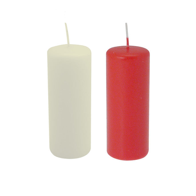 CANDELOTTO MOCCOLO AVORIO/ROSSO 50X130 MM