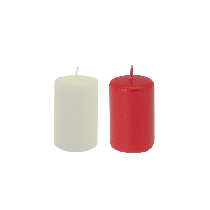 CANDELOTTO MOCCOLO AVORIO/ROSSO 50X80 MM