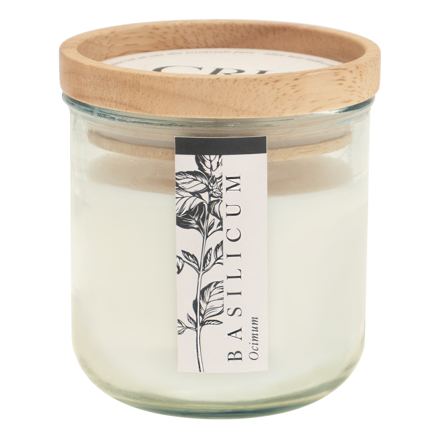 CRU: CANDELA CERA OLIVO 250g con un solo olio essenziale