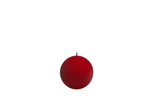 CANDELA SFERA AVORIO/ROSSO DIAM. 60 MM