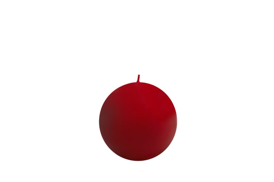 CANDELA SFERA AVORIO/ROSSO DIAM. 80 MM