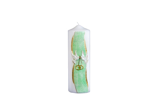 CANDELA MATRIMONIO NUPTIAE DECORO COLOMBE E FEDI 80X240 MM