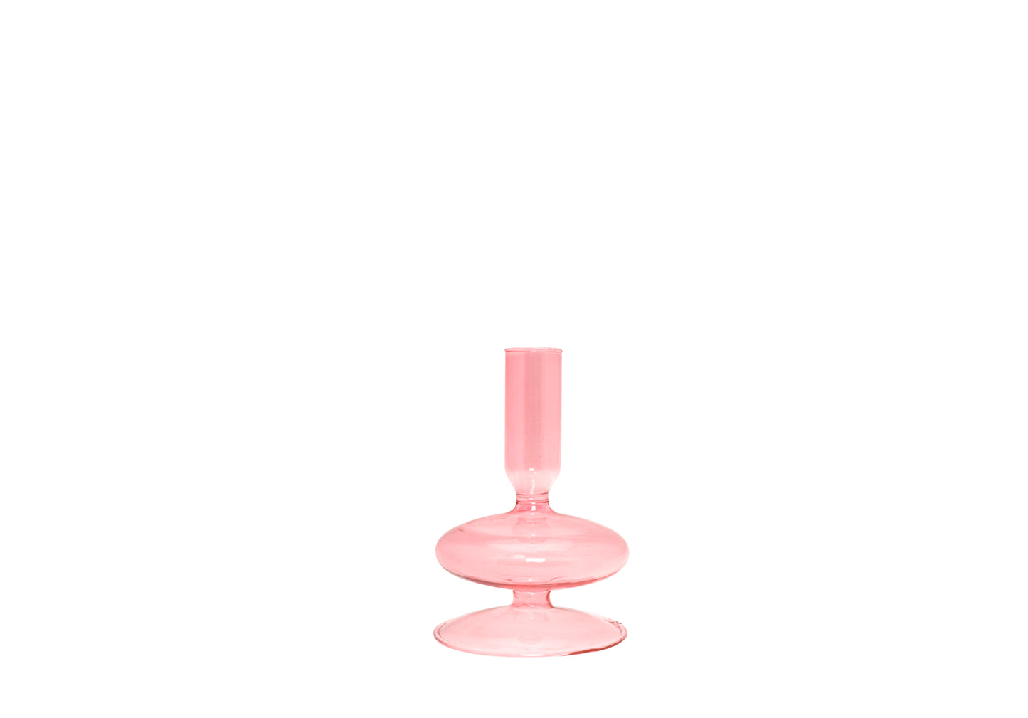 PORTACANDELE DECANTER IN VETRO SOFFIATOCOLORATO H 13 CM