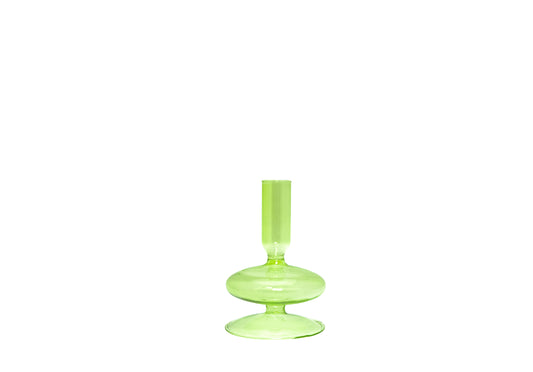 PORTACANDELE DECANTER IN VETRO SOFFIATOCOLORATO H 13 CM