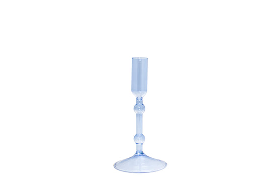 PORTACANDELE FLUTE SMALL IN VETRO SOFFIATO COLORATO H 16.5 CM