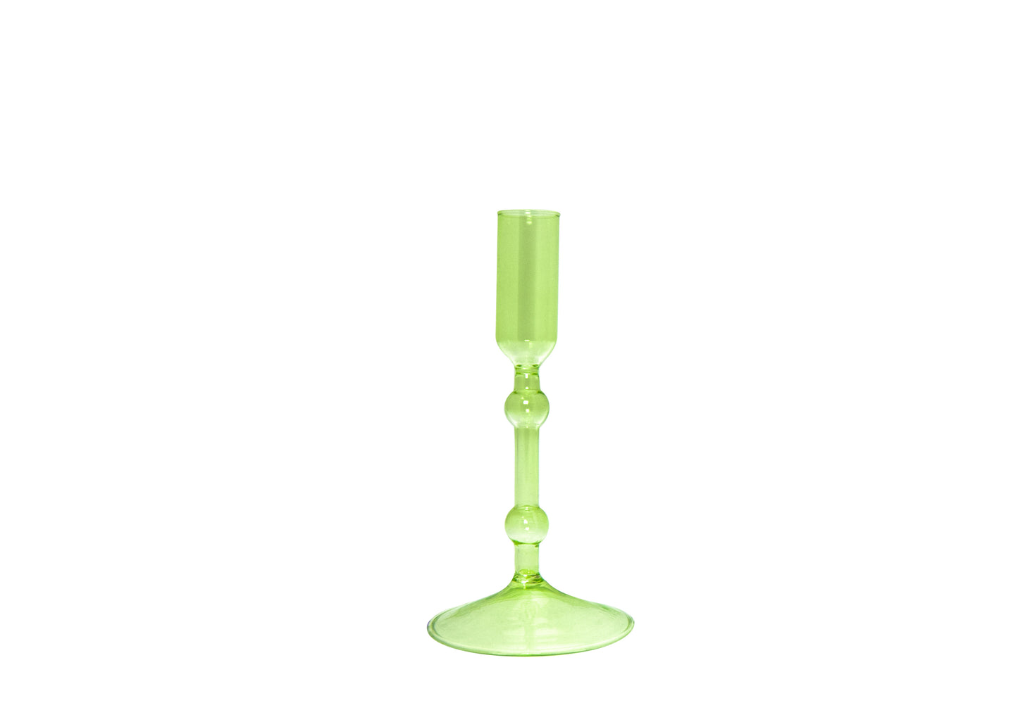 PORTACANDELE FLUTE SMALL IN VETRO SOFFIATO COLORATO H 16.5 CM