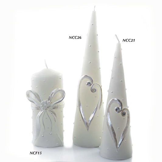 CANDELA CILINDRO DECORO FIOCCO H. 150 MM
