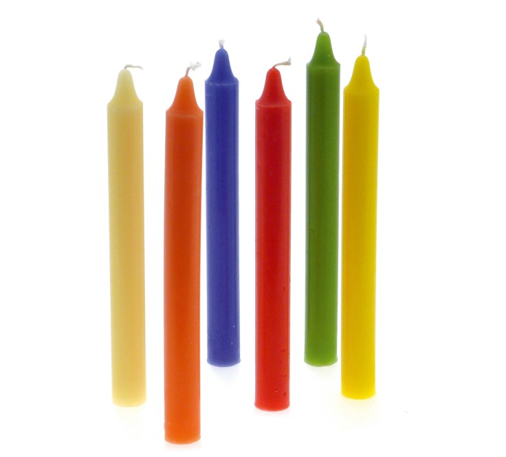Candele - candela cilindrica da candeliere colorata in pasta - Outlet  Vendita Candele